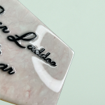 Italian Marble Textured White and Brown Kids Room Resin Nameplate 3