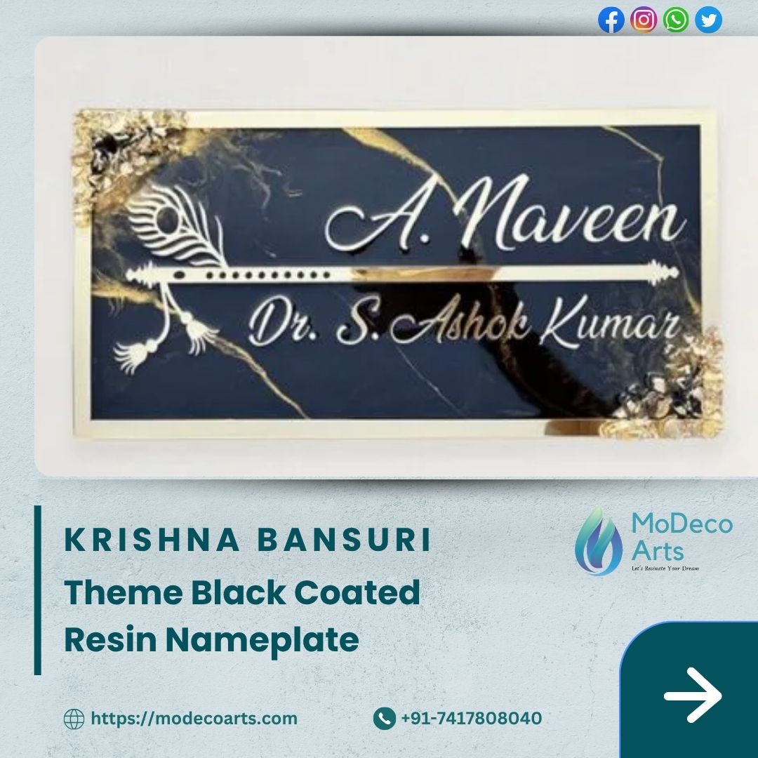 Krishna Bansuri Resin Nameplate