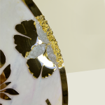 Lord Shreenath Ji Circle Metallic Off White Resin Nameplate 4