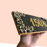 Metallic Golden and Black Blend House Numberplate 2