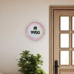 Metallic Pink and Pearl Look Resin House Numberplate 1