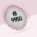 Metallic Pink and Pearl Look Resin House Numberplate 2