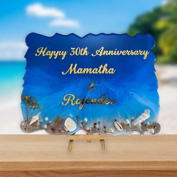 Ocean Theme Resin Art Anniversary Wish Gift for Couple