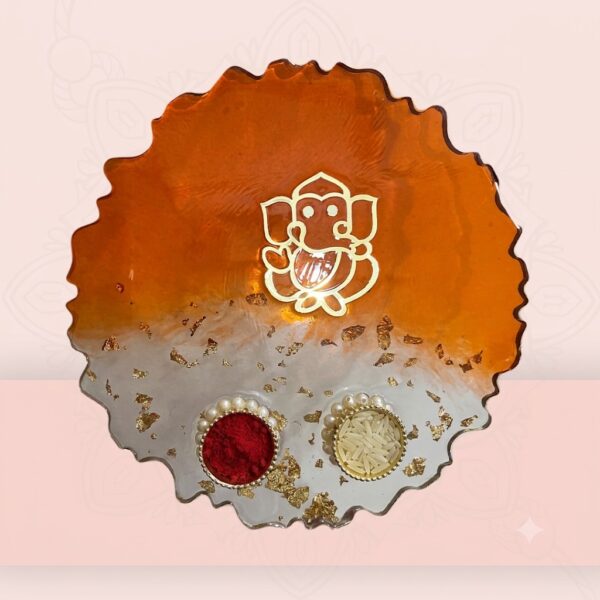 Red and Transparent Diwali Special Pooja Platter