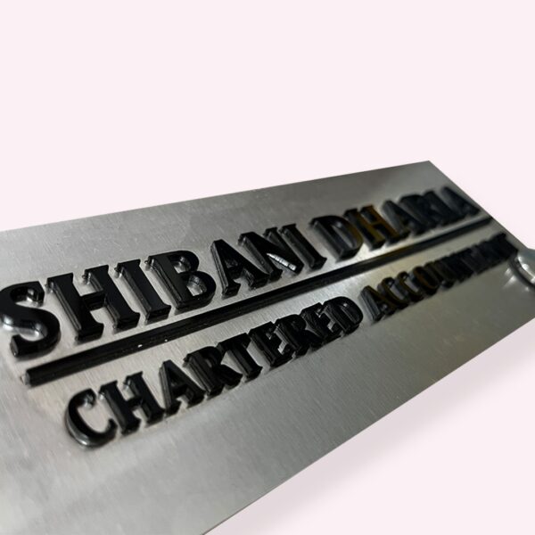 Stainless Steel Desk Nameplate 2