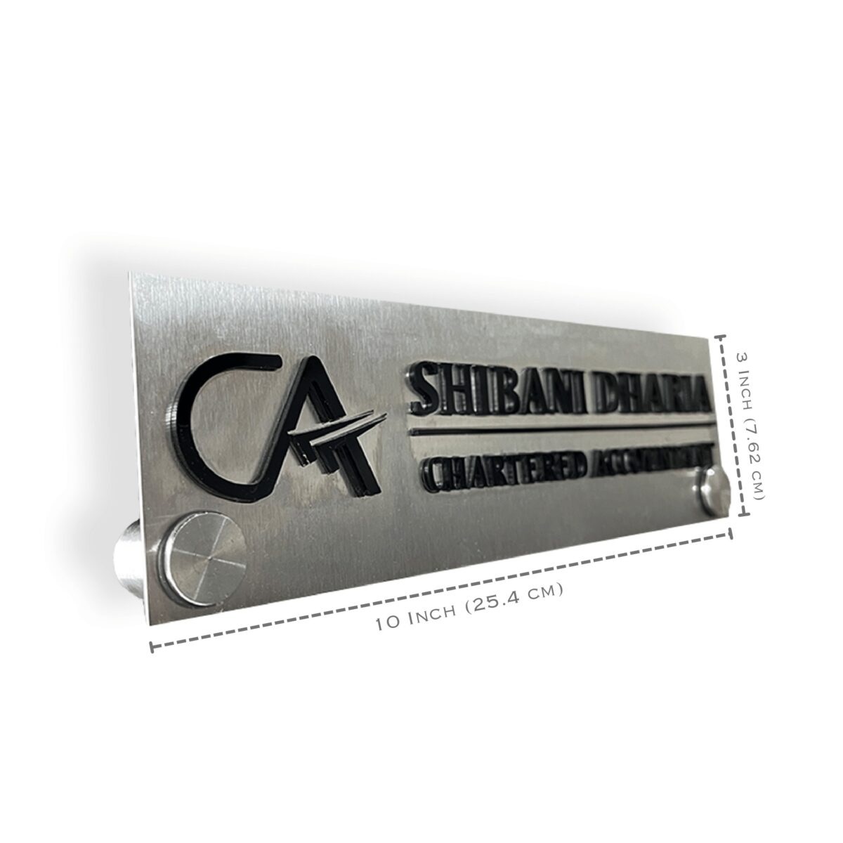 Stainless Steel Desk Nameplate 3