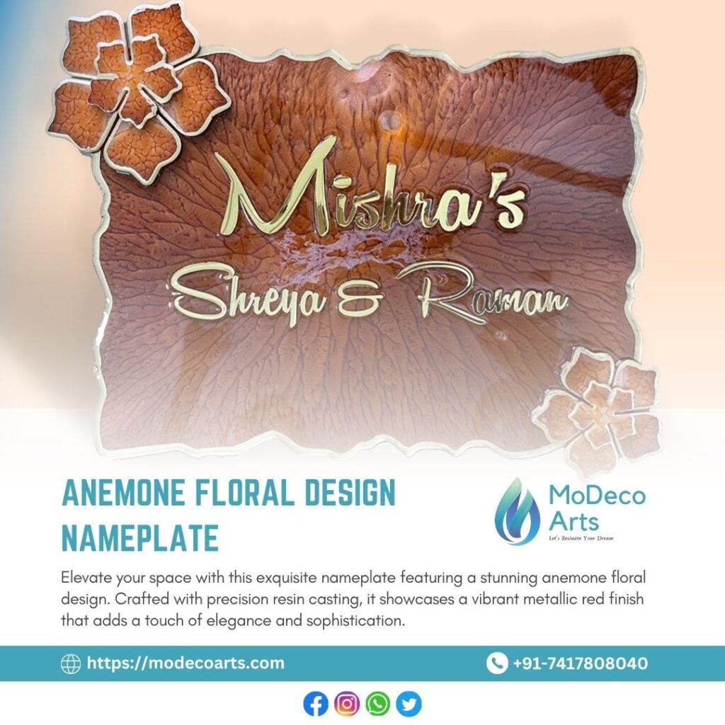 Anemone Floral Design Nameplate