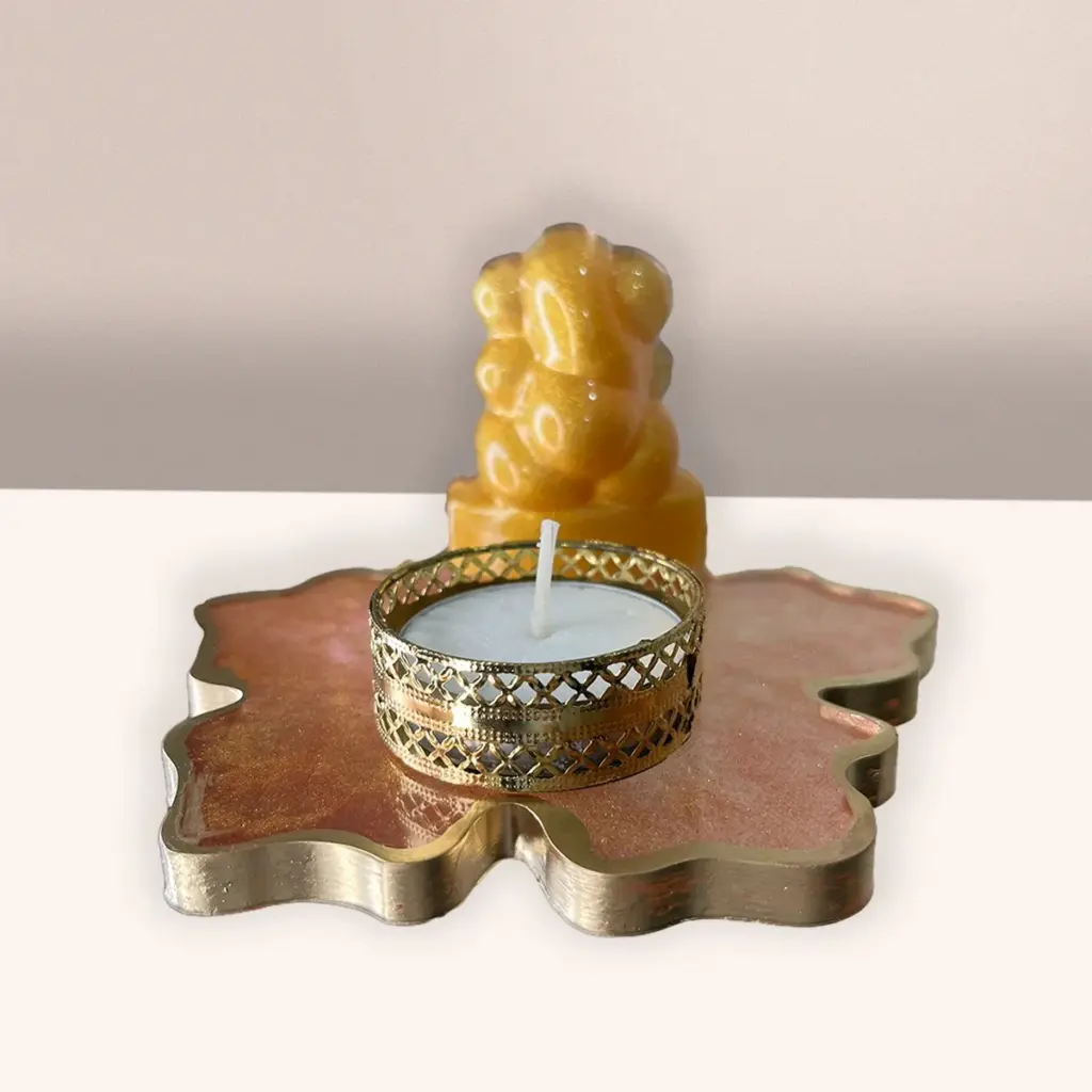 Flowral Shape 3D Ganesha Tealight Holder for Festival 1