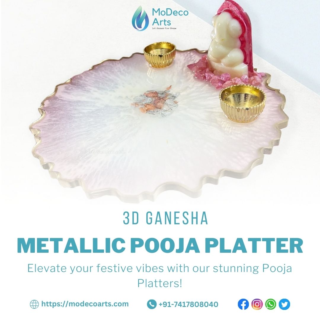 Ganesha Metallic Pooja Platter