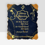 Ganesha and Krishna Theme Black Resin House Nameplate