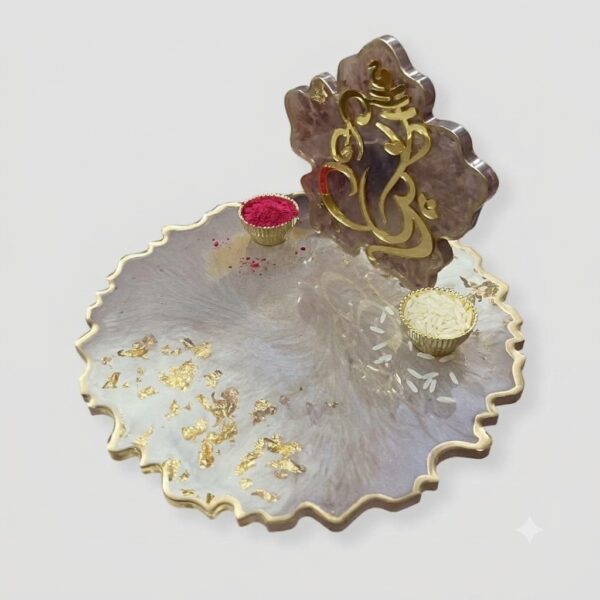 Metallic Purple Resin Pooja Thali