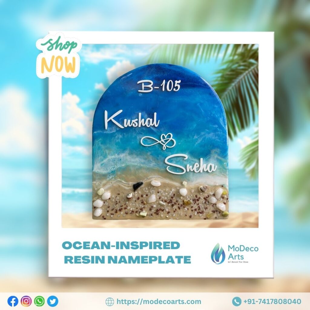 Ocean Inspired Resin Nameplate