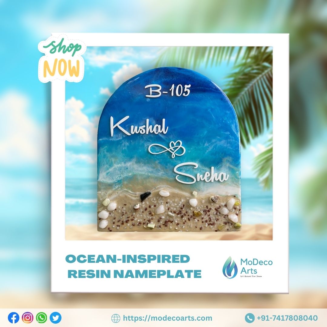 Ocean Inspired Resin Nameplate