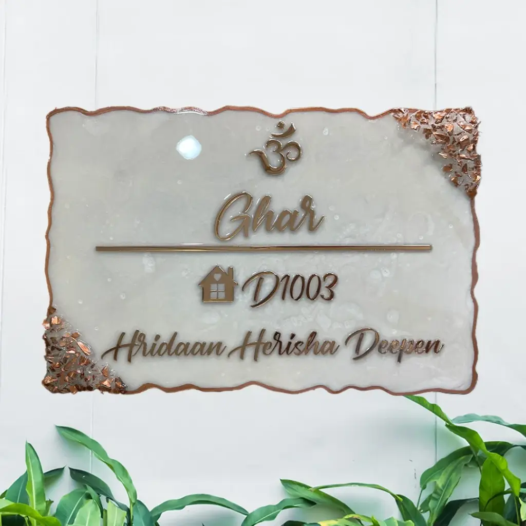 rose gold resin nameplate. 3