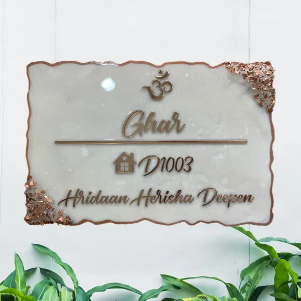 rose gold resin nameplate. 3