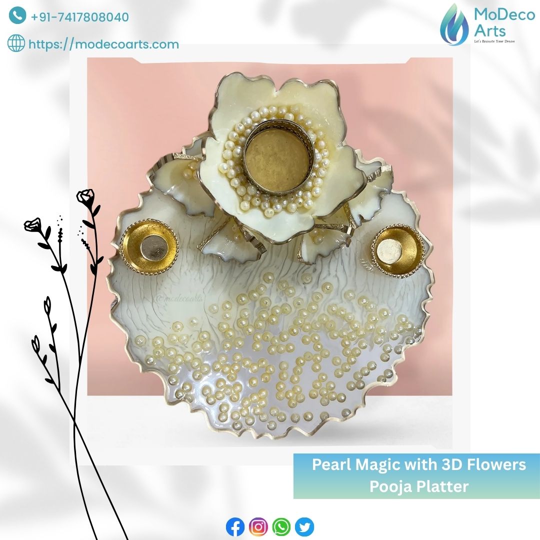 3D Flowers Pooja Platter