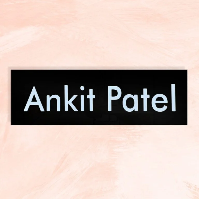 Black and White Theme Acrylic Name Plate 768x768