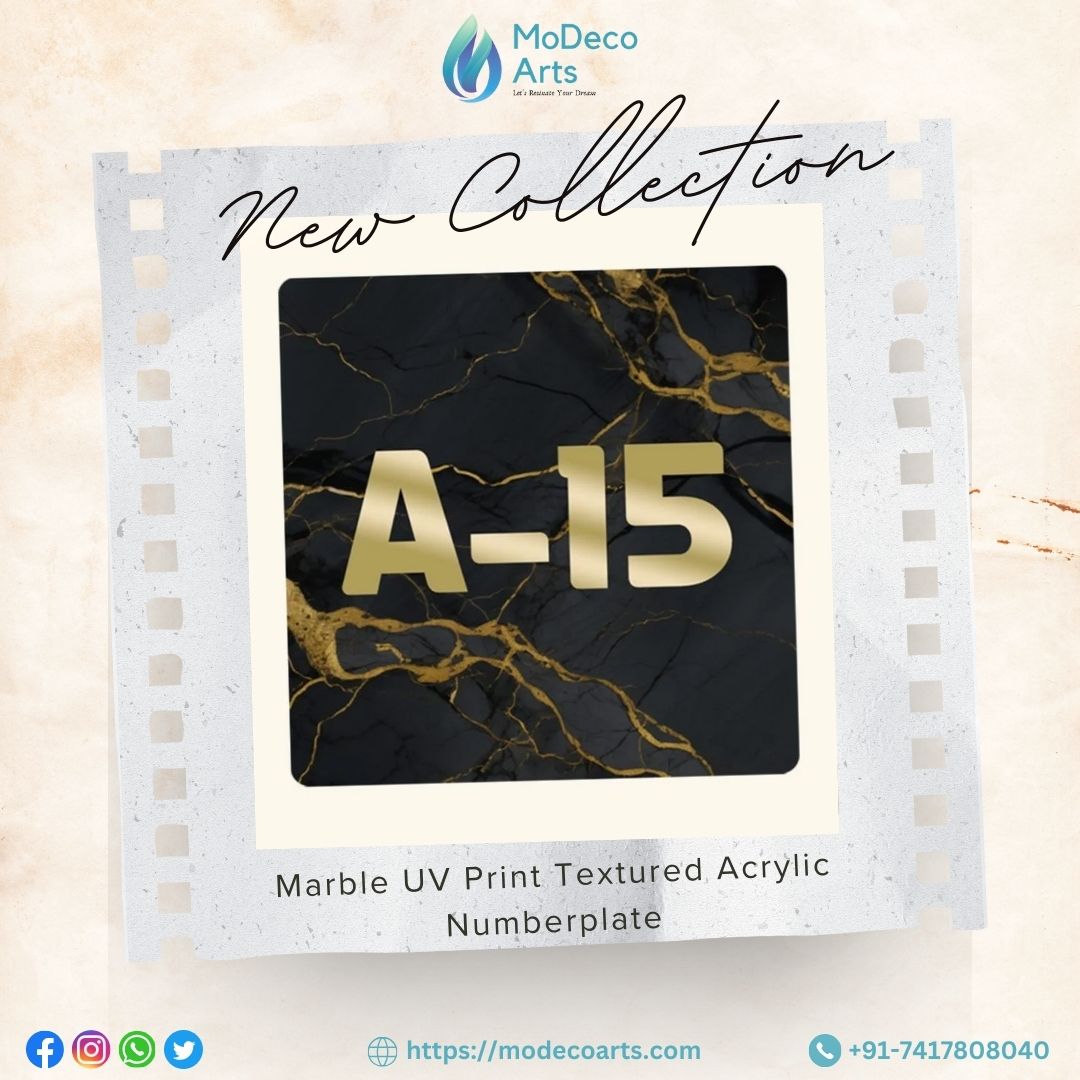 Marble Print Acrylic Numberplate