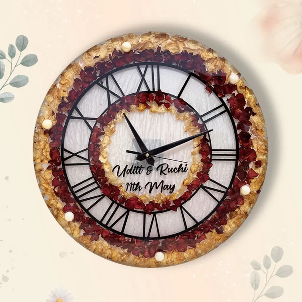Beautiful Dried Flower Varmala Preservation Wall Clock blog