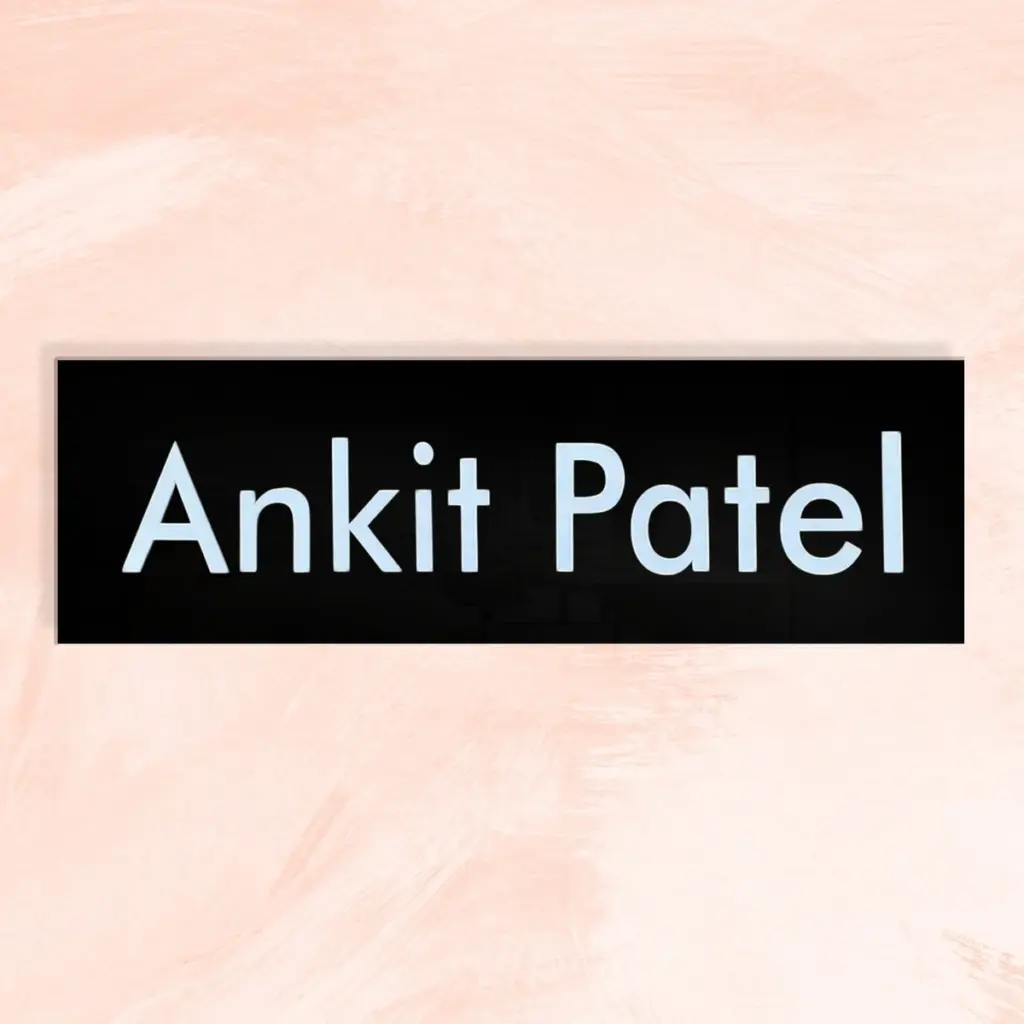Black and White Theme Acrylic Name Plate