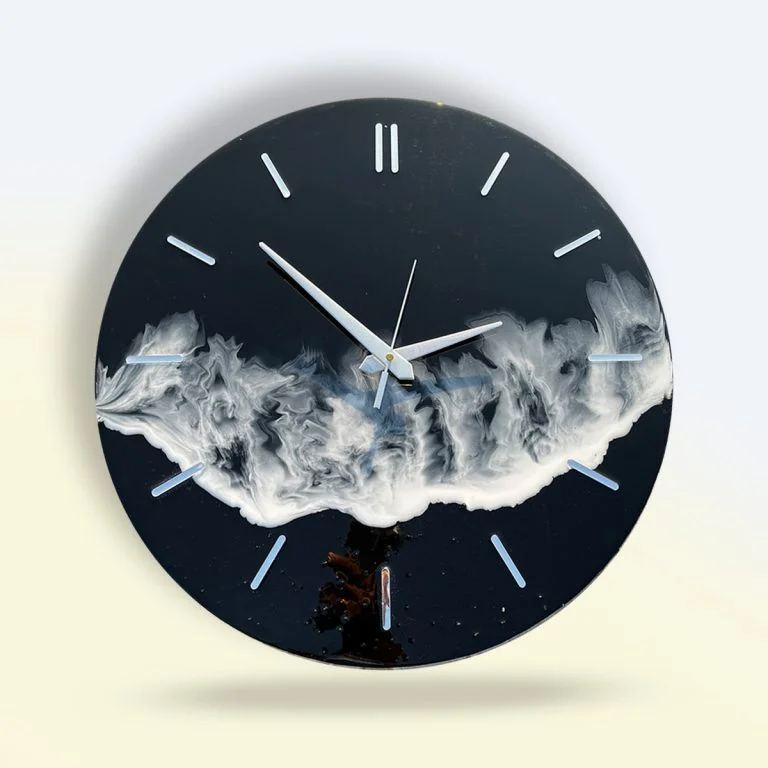 Black ocean resin wall clock 5 768x768