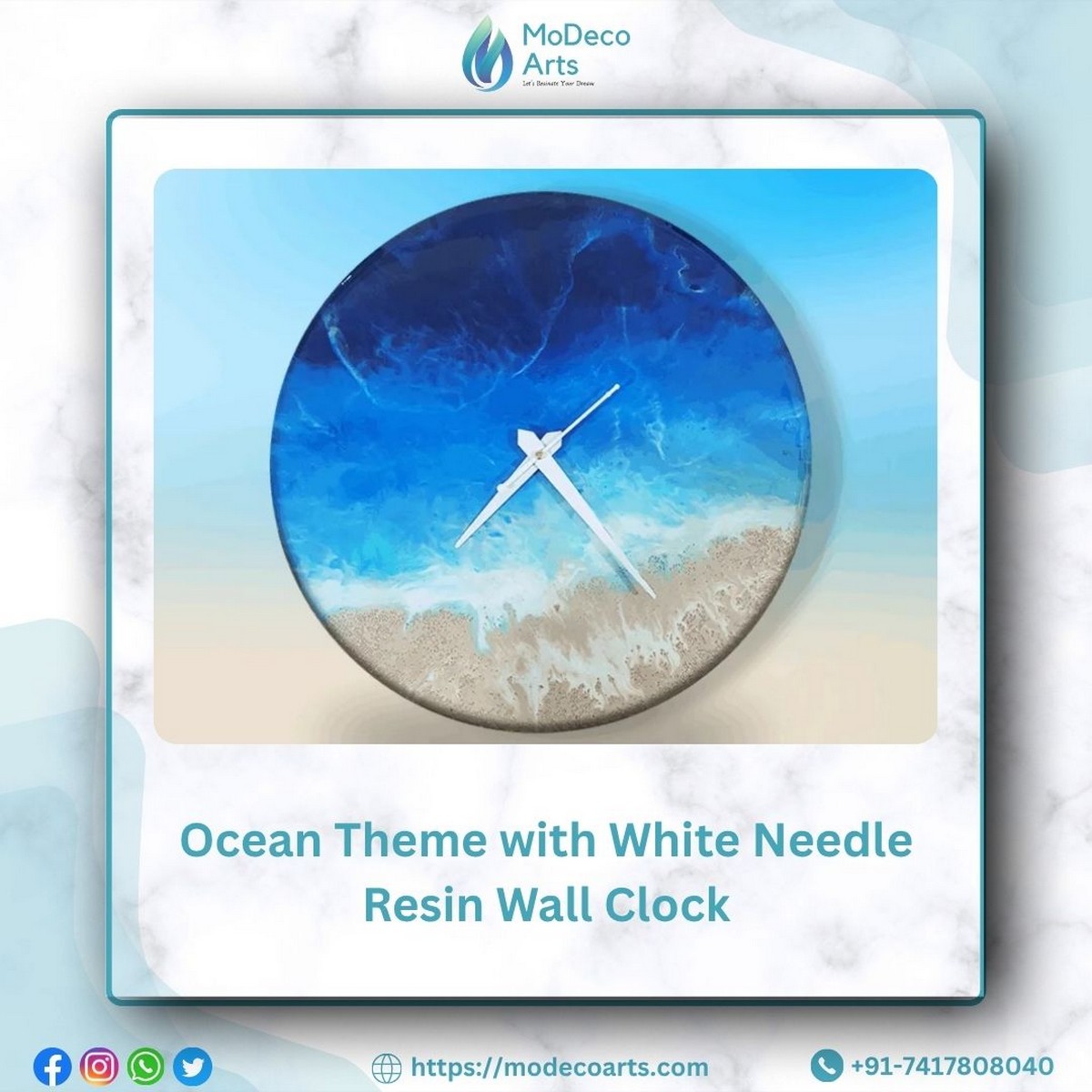 Ocean Theme Resin Clock
