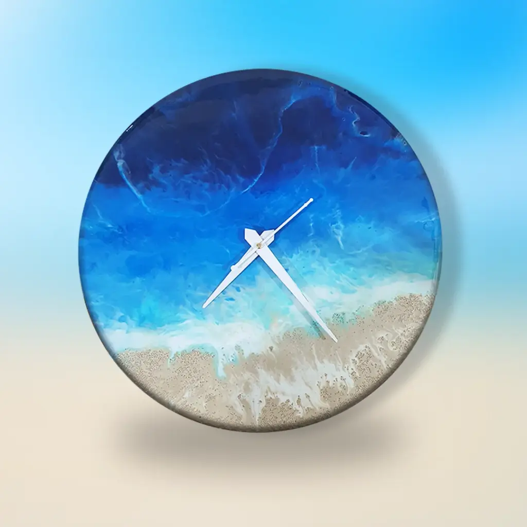 Ocean Theme with White Needle Resin 14 Inch Wall Clock
