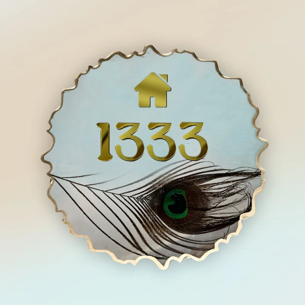 Resin House Number Plate with Mor pankh blog