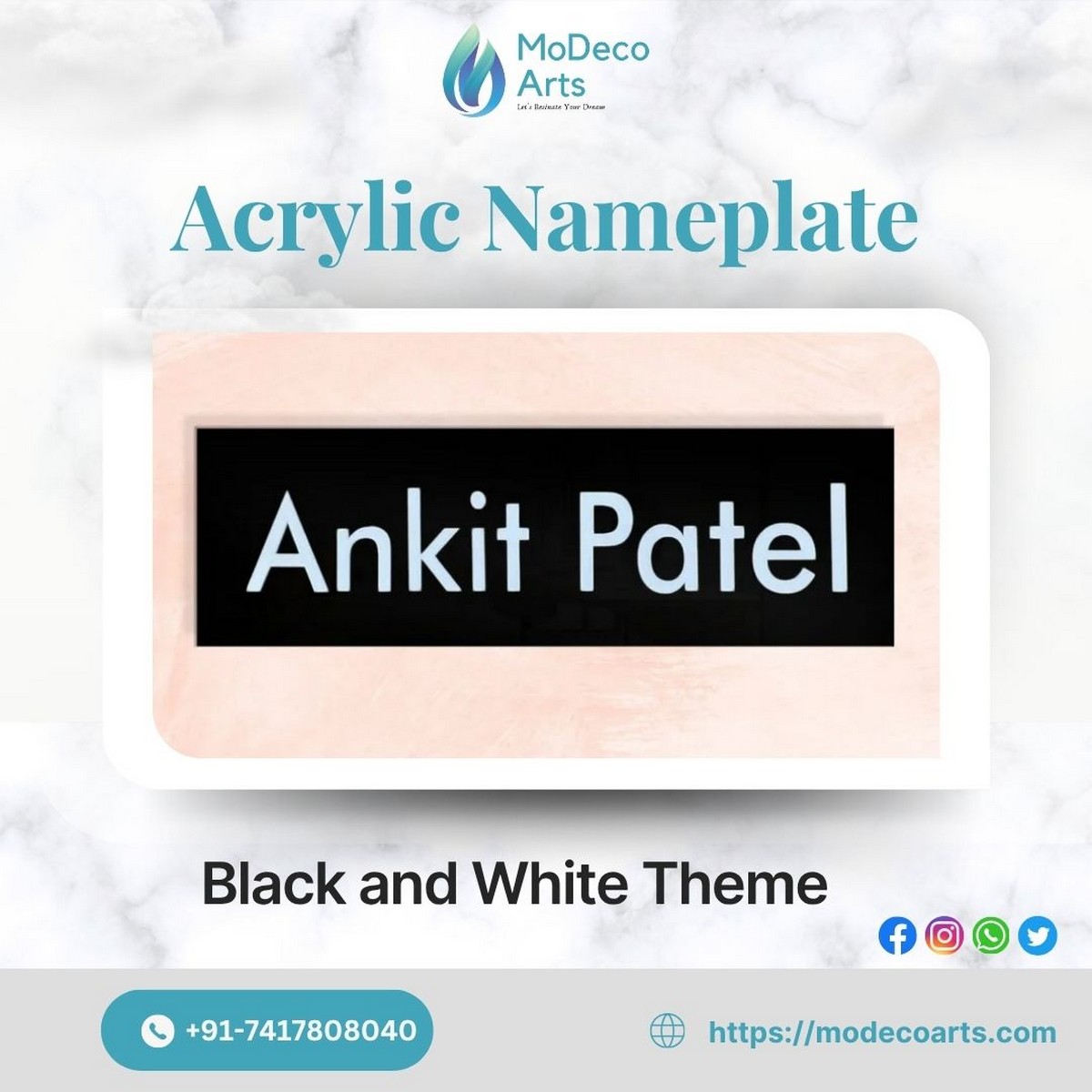 Theme Acrylic Name Plate