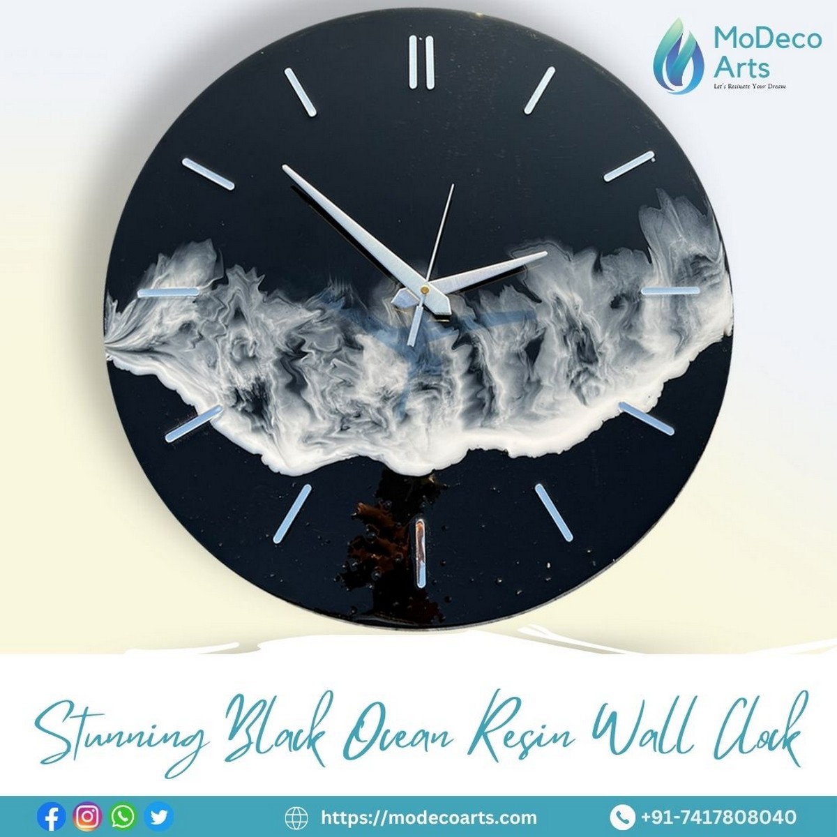 Black Ocean Wall Clock