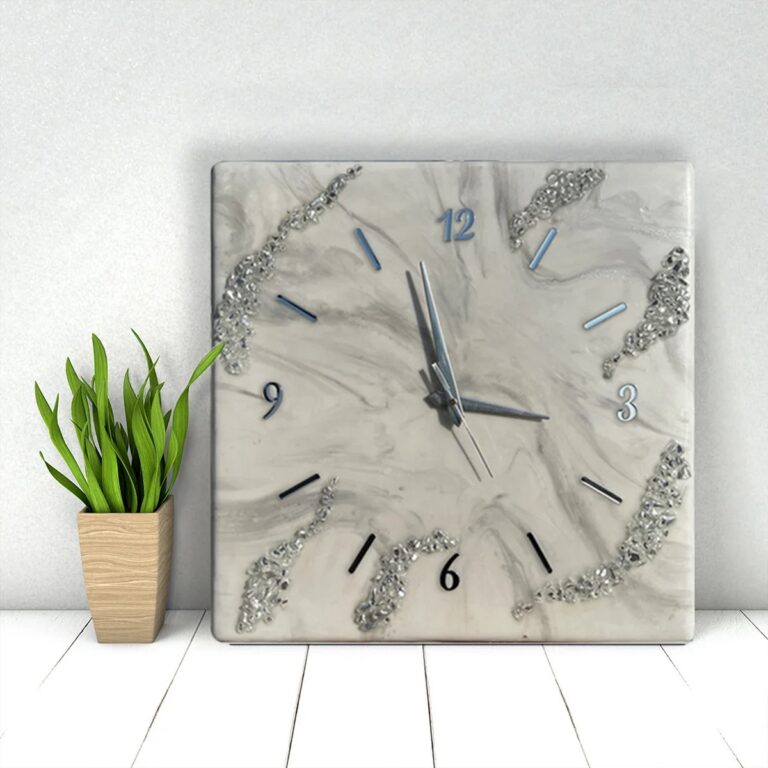 Crystals Resin Wall Clock 768x768