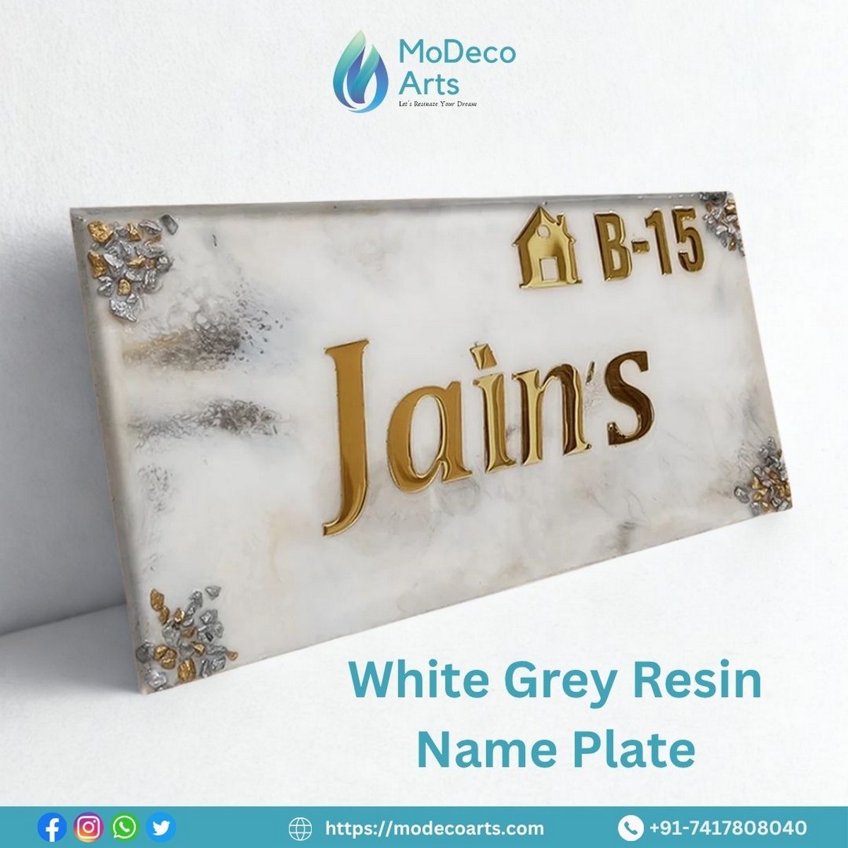 Grey Resin Name Plate