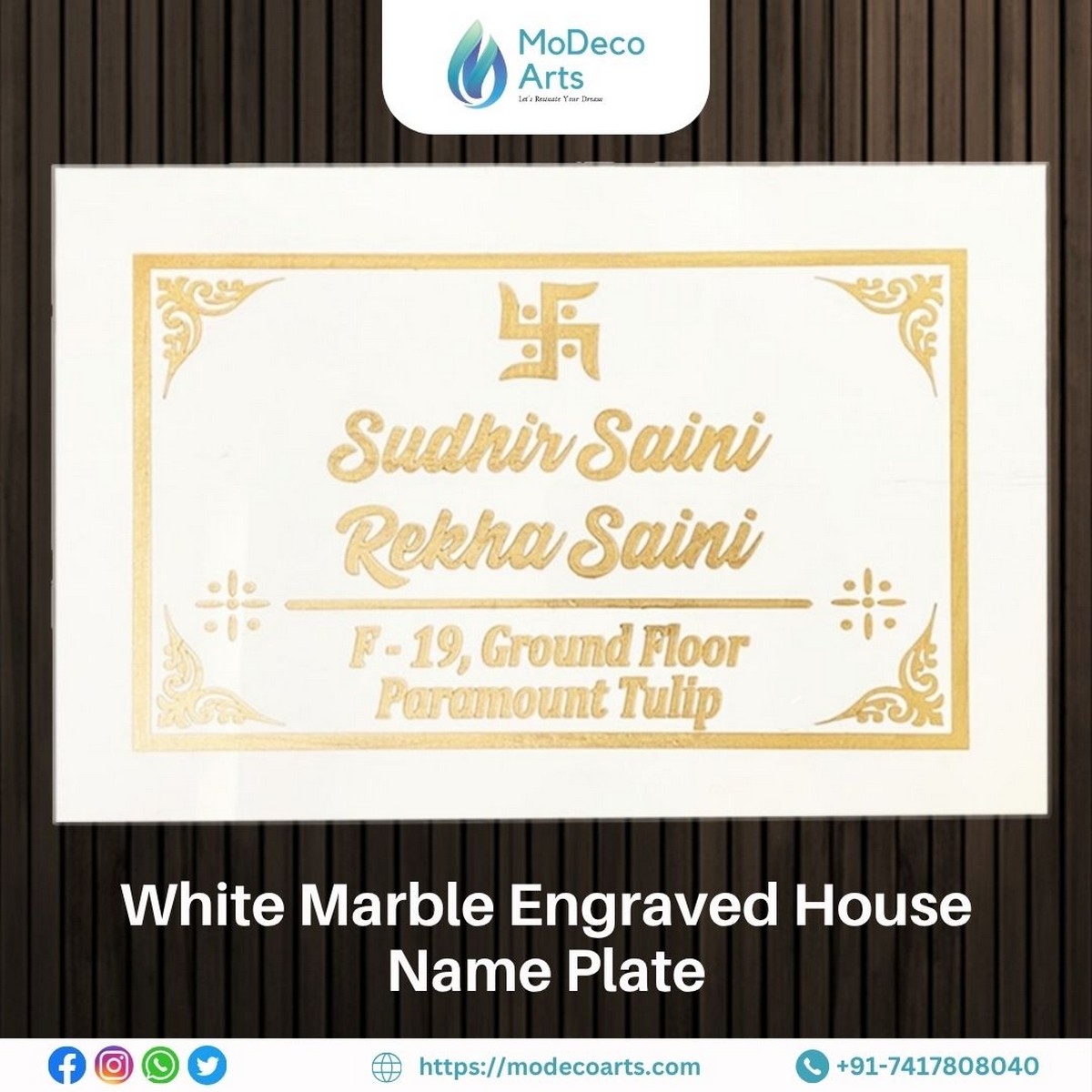 Marble Engraved Name Plate