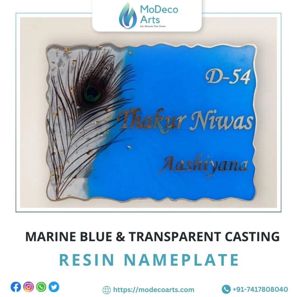 Marine Blue Resin Nameplate