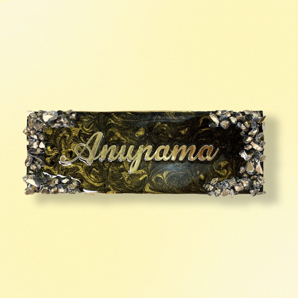 Metallic Golden and Black Blend House Nameplate 7