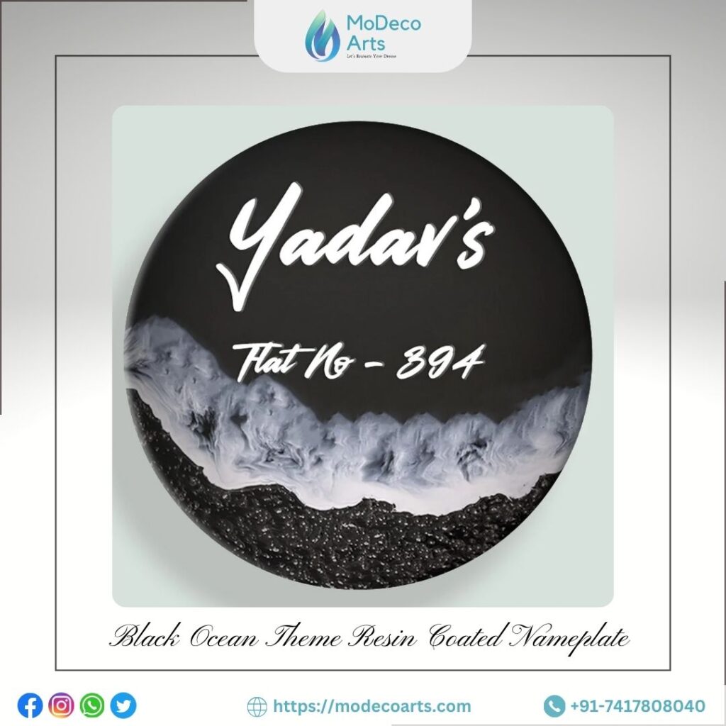 Ocean Theme Resin Coated Nameplate