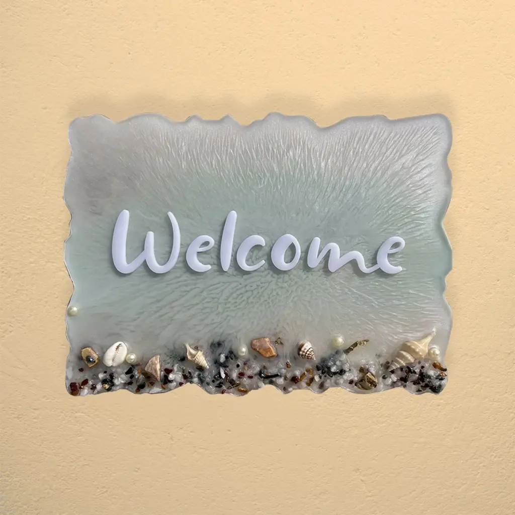 Ocean Theme Resin Zig Zag Casting Nameplate