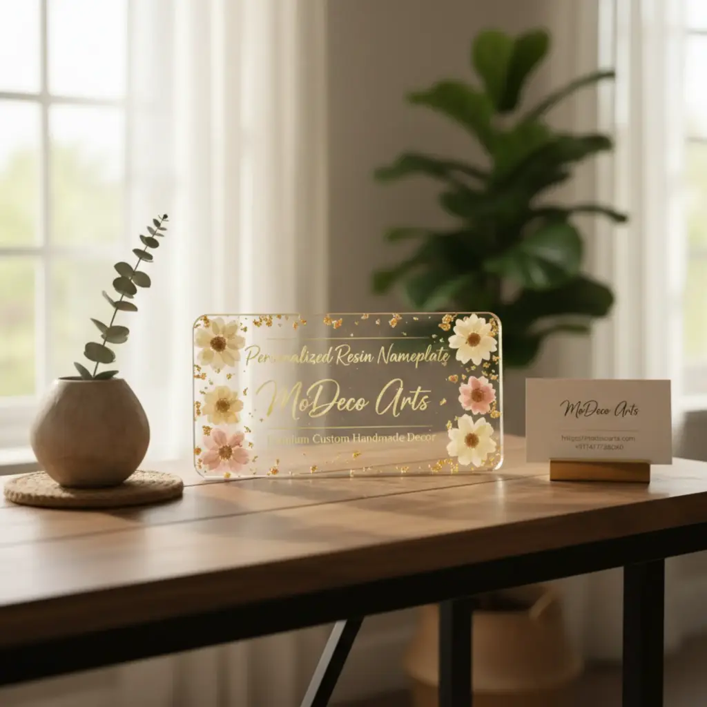 Personalized Resin Nameplate Premium Custom Handmade Decor by MoDeco Arts