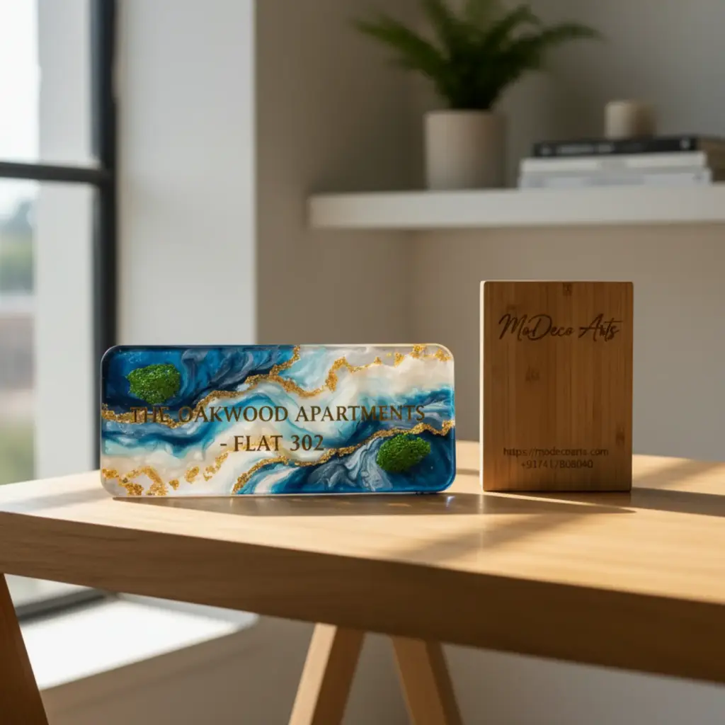 Resin Nameplate For Flat Premium Customization by MoDeco Arts