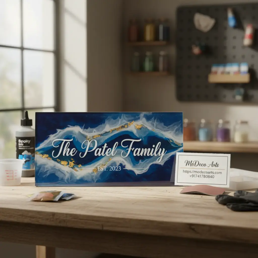 Resin Personalized House Board Premium Custom Decor by MoDeco Arts