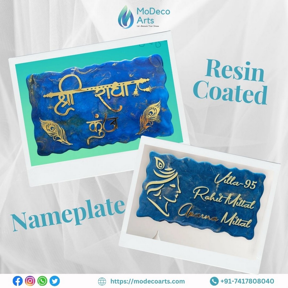 Resin coated nameplate