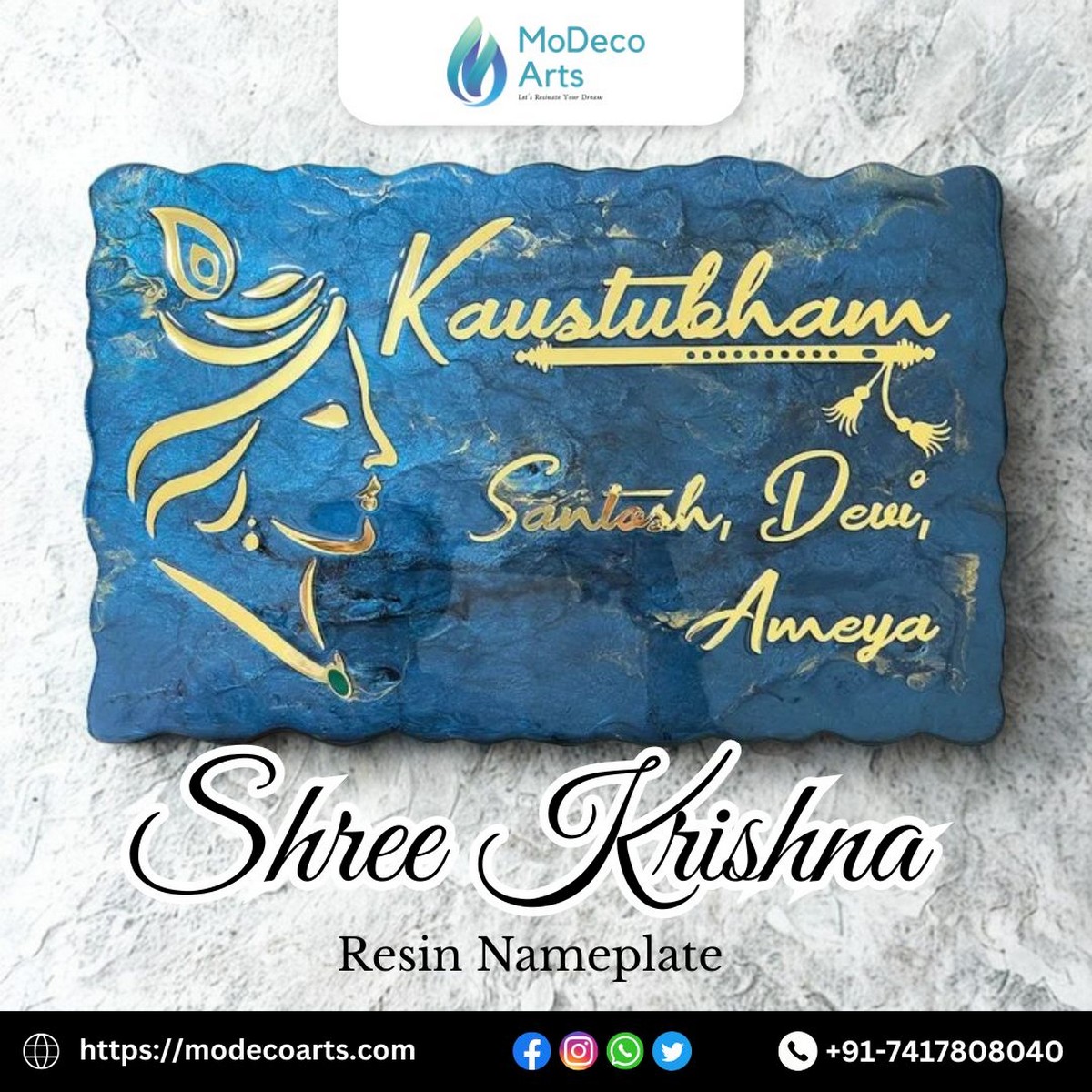 Shree Krishna Resin Nameplate