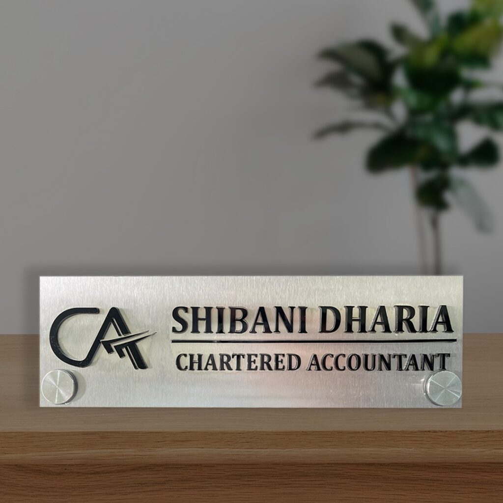 Stainless Steel Desk Nameplate
