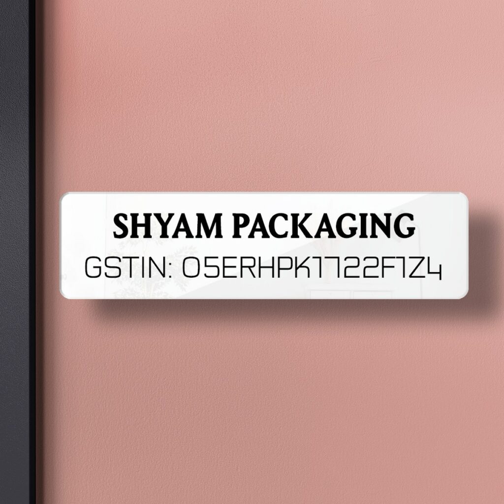 White UV printed Corporate GST Numberplate 2 3