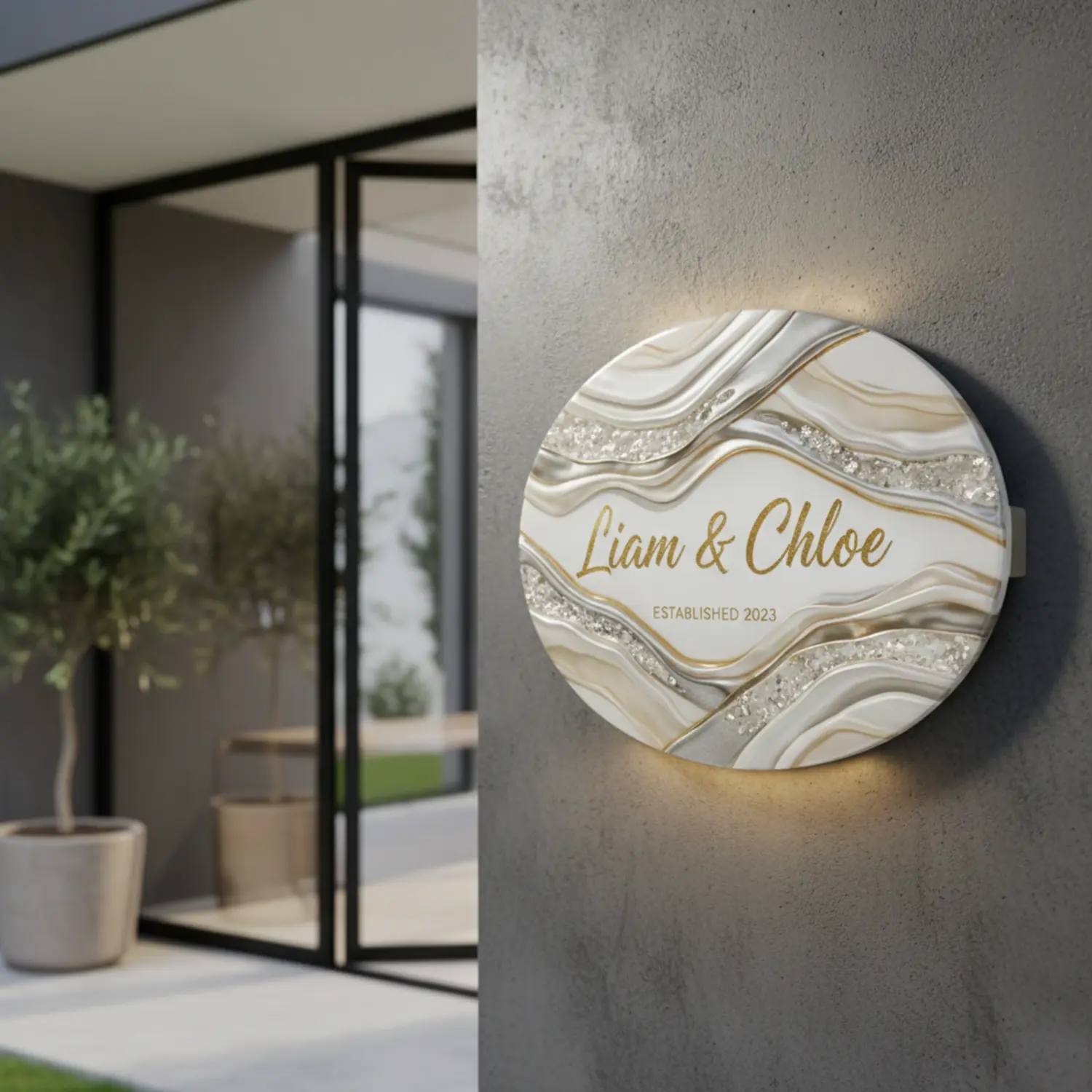 Resin Couple Nameplate