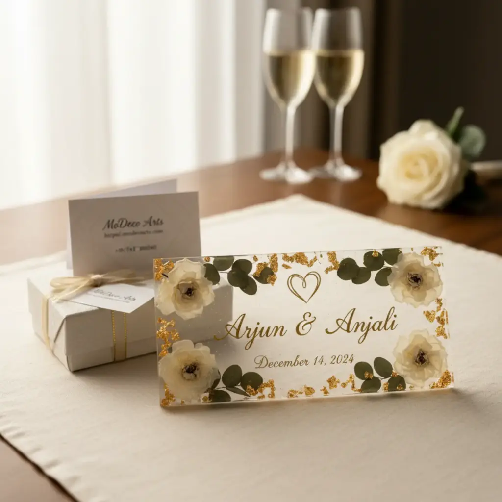 resin nameplate wedding gift