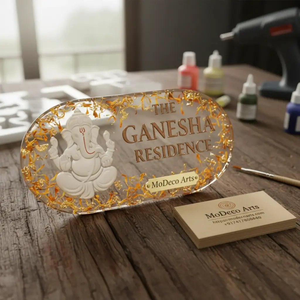 resin ganesha nameplate