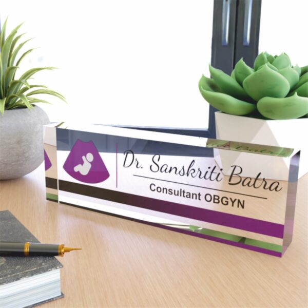 4 Acrylic Gynecologist Doctor Desk Nameplate