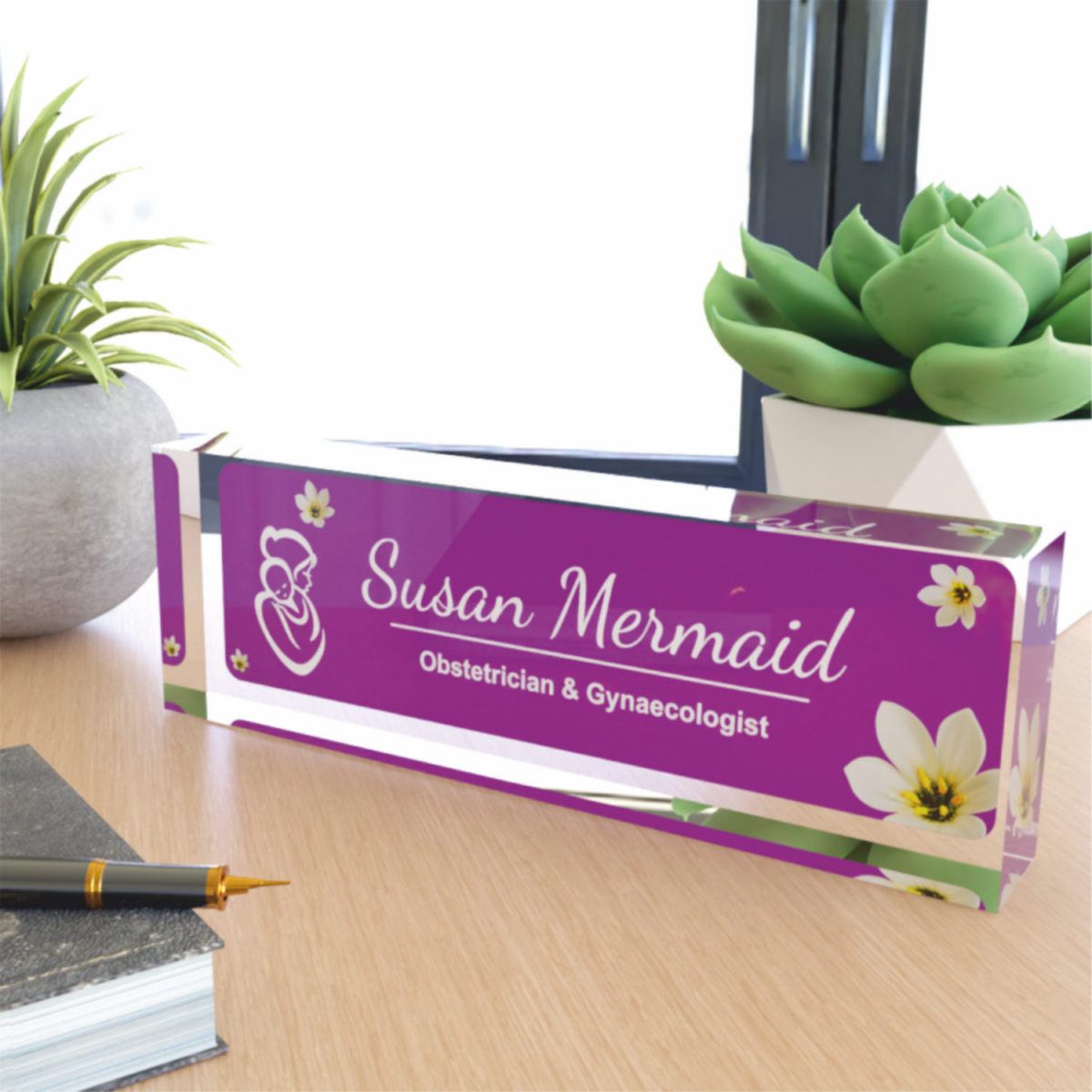 Acrylic Professional Gynaecologist Desk Nameplate