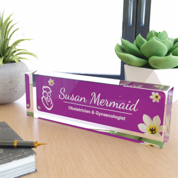 Acrylic Professional Gynaecologist Desk Nameplate